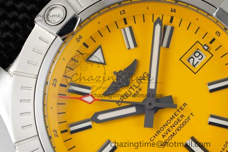 Colorful Avenger Automatic 43mm SS TF 1:1 Best Edition Yellow Dial on Black Nylon Strap A 5537