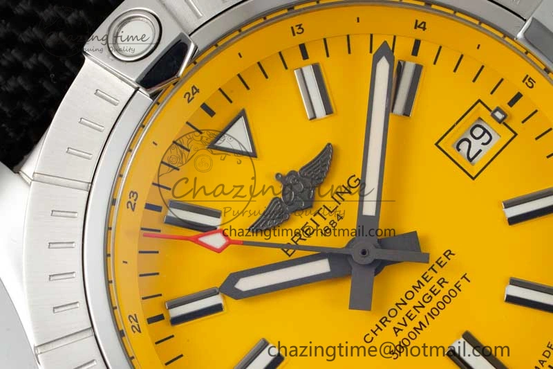 Colorful Avenger Automatic 43mm SS TF 1:1 Best Edition Yellow Dial on Black Nylon Strap A 5537