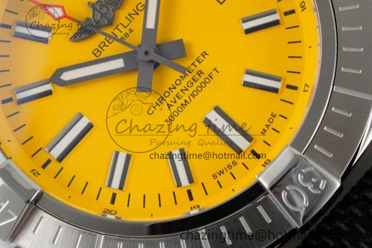Colorful Avenger Automatic 43mm SS TF 1:1 Best Edition Yellow Dial on Black Nylon Strap A 5537