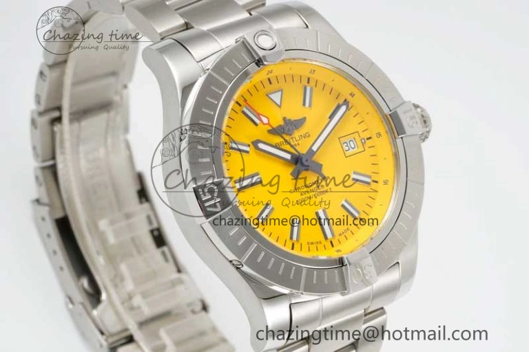 Versatile Avenger Automatic 43mm SS TF 1:1 Best Edition Yellow Dial on SS Bracelet A 5535