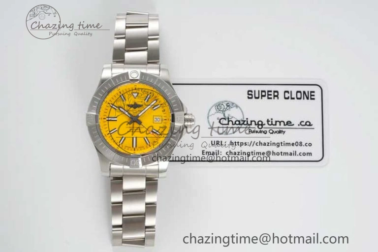 Versatile Avenger Automatic 43mm SS TF 1:1 Best Edition Yellow Dial on SS Bracelet A 5535