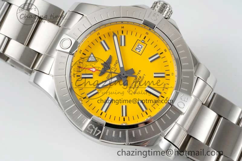 Versatile Avenger Automatic 43mm SS TF 1:1 Best Edition Yellow Dial on SS Bracelet A 5535