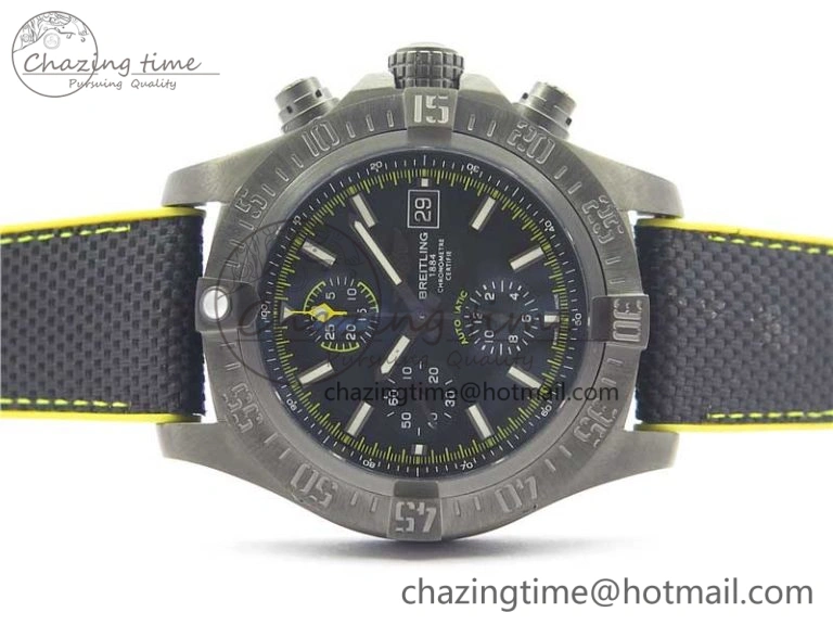 Avenger Bandit Titanium DLC B50 Best Edition Black Dial on Black Yellow Gummy strap A Minimalist 5579