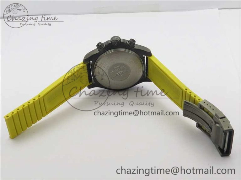 Avenger Bandit Titanium DLC B50 Best Edition Black Dial on Black Yellow Gummy strap A Minimalist 5579