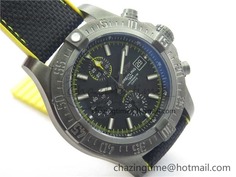 Avenger Bandit Titanium DLC B50 Best Edition Black Dial on Black Yellow Gummy strap A Minimalist 5579