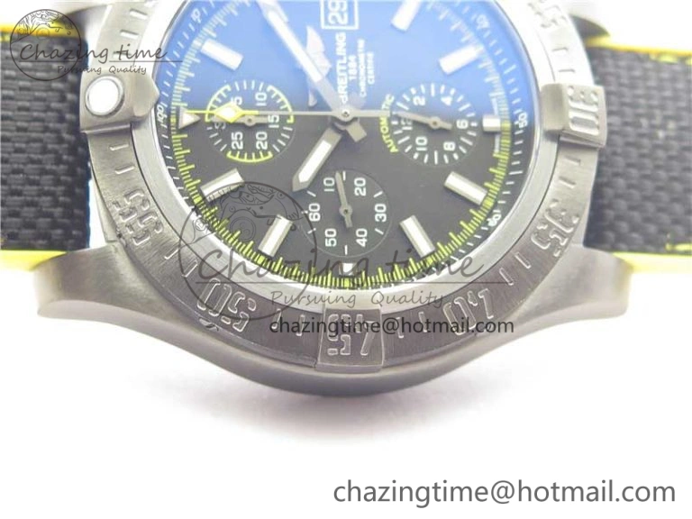 Avenger Bandit Titanium DLC B50 Best Edition Black Dial on Black Yellow Gummy strap A Minimalist 5579