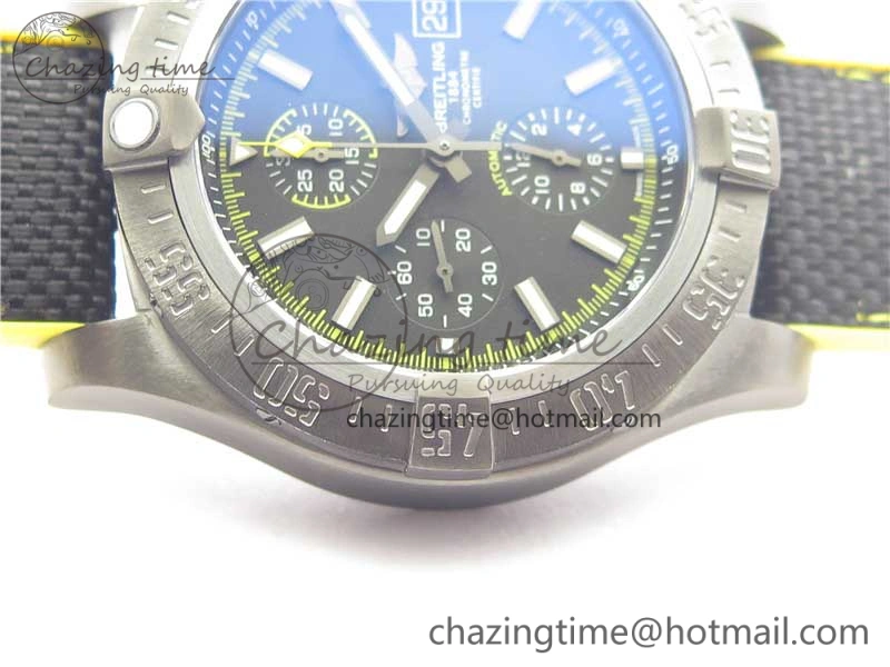 Avenger Bandit Titanium DLC B50 Best Edition Black Dial on Black Yellow Gummy strap A Minimalist 5579