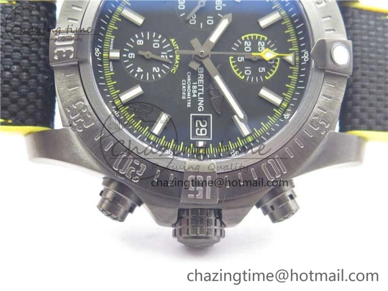 Avenger Bandit Titanium DLC B50 Best Edition Black Dial on Black Yellow Gummy strap A Minimalist 5579