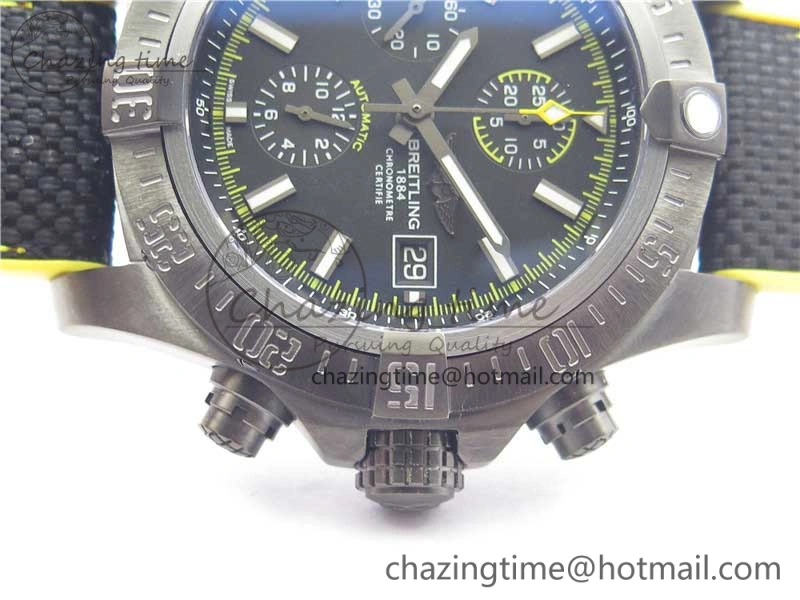 Avenger Bandit Titanium DLC B50 Best Edition Black Dial on Black Yellow Gummy strap A Minimalist 5579