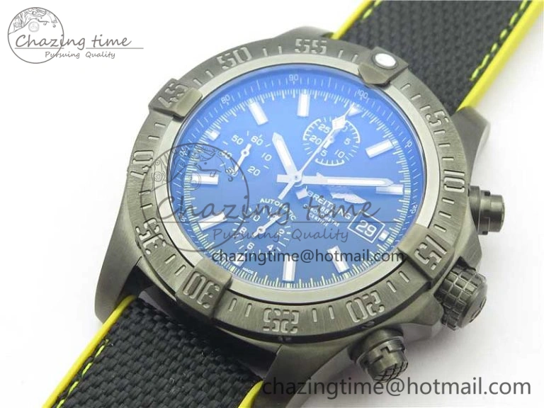 Avenger Bandit Titanium DLC B50 Best Edition Black Dial on Black Yellow Gummy strap A Minimalist 5579
