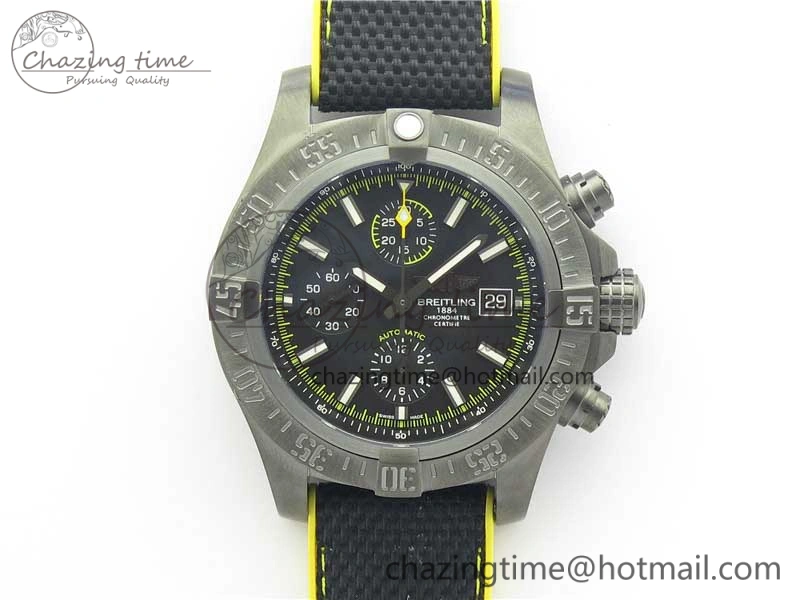 Avenger Bandit Titanium DLC B50 Best Edition Black Dial on Black Yellow Gummy strap A Minimalist 5579
