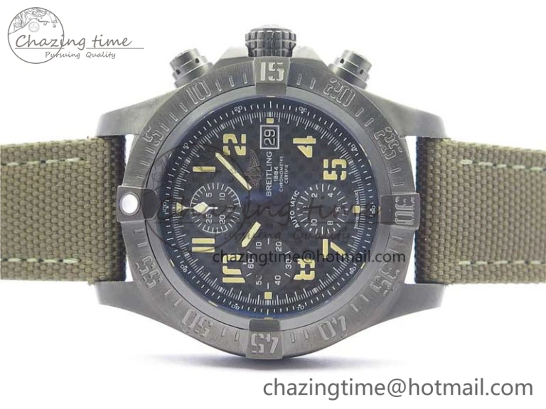 Avenger Bandit Titanium DLC B50 Best Edition Gray Carbon Dial on Green Nylon Strap A Original 5578