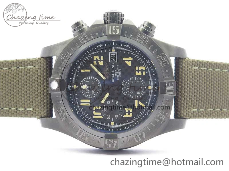 Avenger Bandit Titanium DLC B50 Best Edition Gray Carbon Dial on Green Nylon Strap A Original 5578