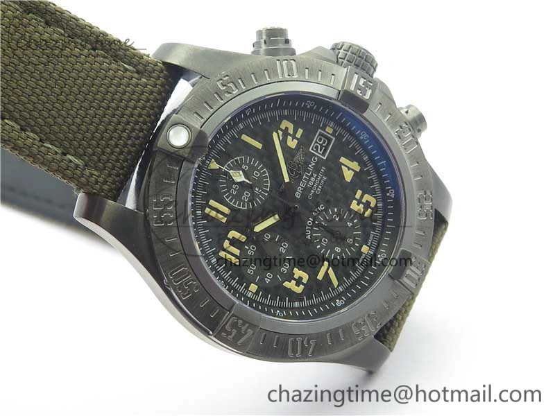Avenger Bandit Titanium DLC B50 Best Edition Gray Carbon Dial on Green Nylon Strap A Original 5578