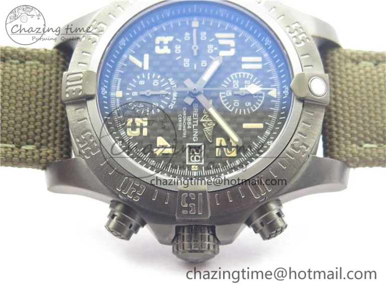 Avenger Bandit Titanium DLC B50 Best Edition Gray Carbon Dial on Green Nylon Strap A Original 5578