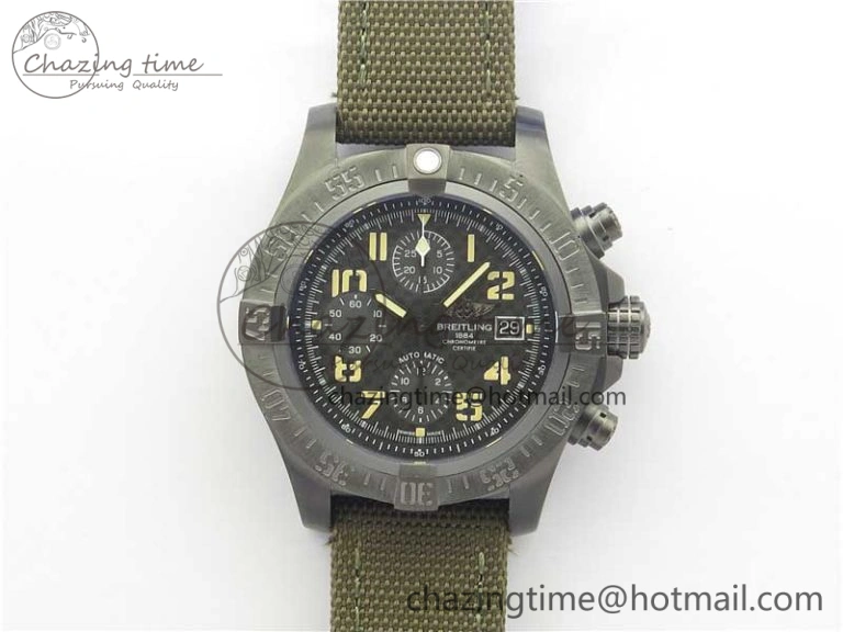 Avenger Bandit Titanium DLC B50 Best Edition Gray Carbon Dial on Green Nylon Strap A Original 5578