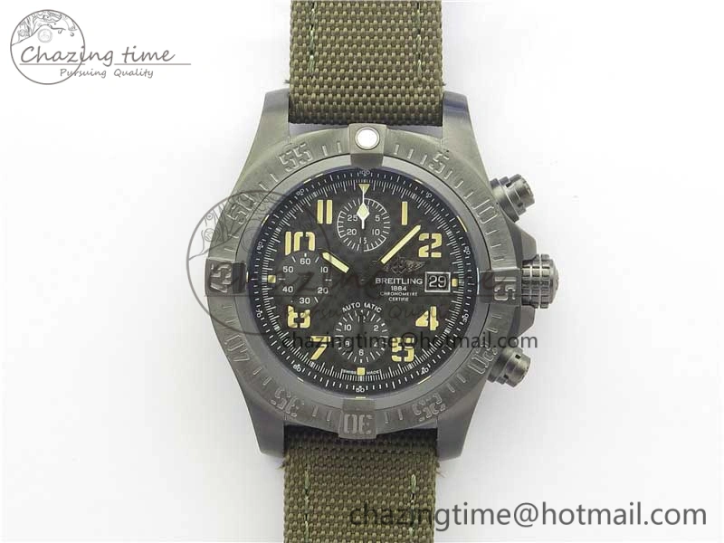 Avenger Bandit Titanium DLC B50 Best Edition Gray Carbon Dial on Green Nylon Strap A Original 5578