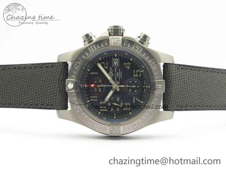 ZipUp Avenger Bandit Titanium GF 1:1 Best Edition Gray Dial On Gray Nylon Strap A7750 (Free Extra Strap) 5694
