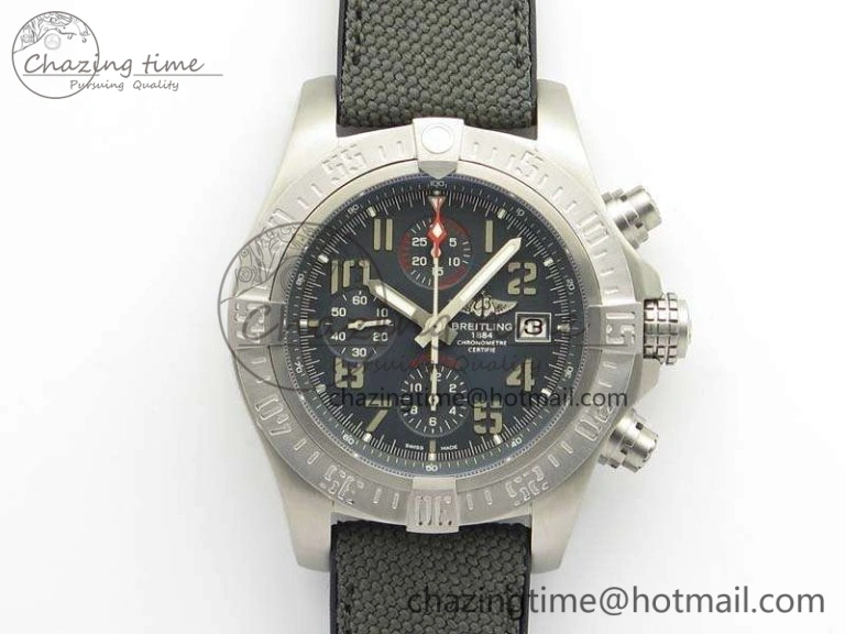 ZipUp Avenger Bandit Titanium GF 1:1 Best Edition Gray Dial On Gray Nylon Strap A7750 (Free Extra Strap) 5694