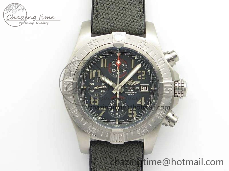 ZipUp Avenger Bandit Titanium GF 1:1 Best Edition Gray Dial On Gray Nylon Strap A7750 (Free Extra Strap) 5694