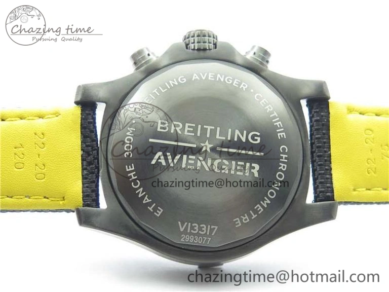 Sophisticated Avenger Bandit V13317 Titanium DLC B50 Best Edition Black Dial on Black Nylon Strap A 5573