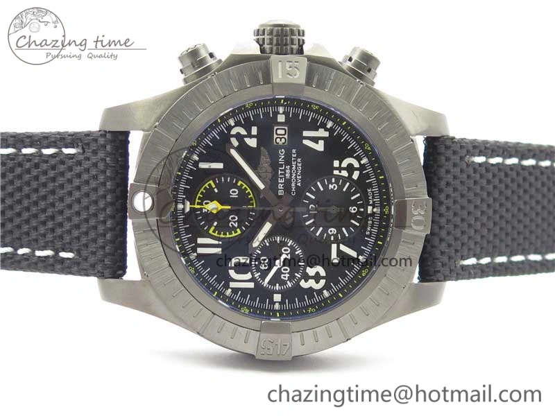 Sophisticated Avenger Bandit V13317 Titanium DLC B50 Best Edition Black Dial on Black Nylon Strap A 5573
