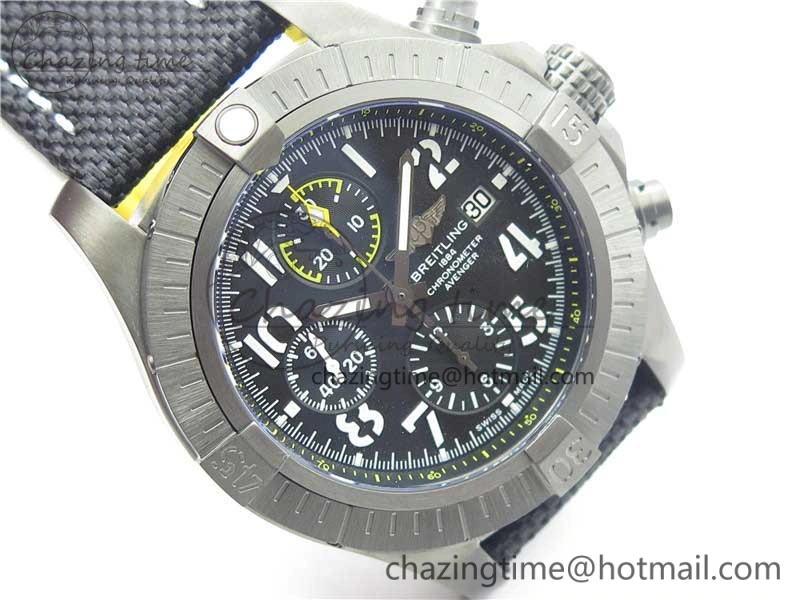 Sophisticated Avenger Bandit V13317 Titanium DLC B50 Best Edition Black Dial on Black Nylon Strap A 5573