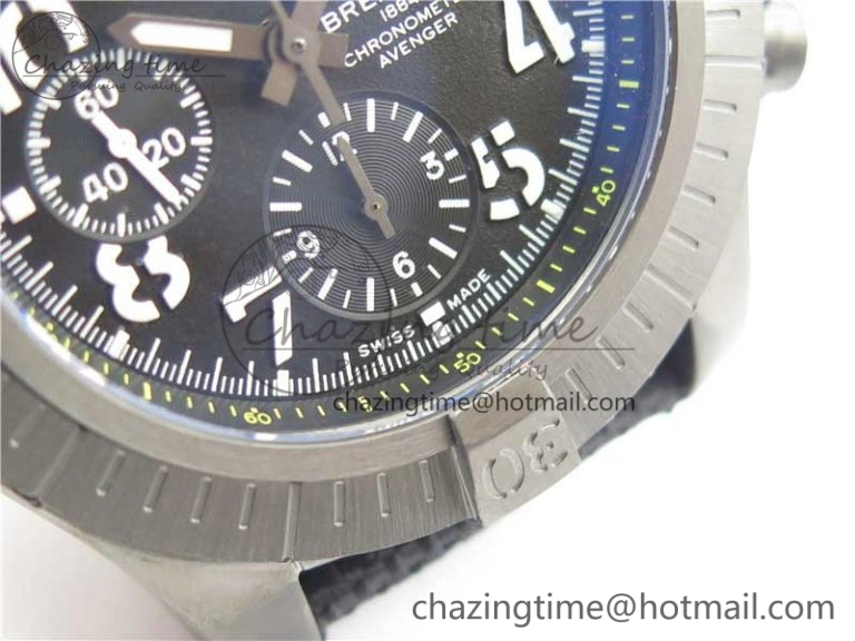 Sophisticated Avenger Bandit V13317 Titanium DLC B50 Best Edition Black Dial on Black Nylon Strap A 5573