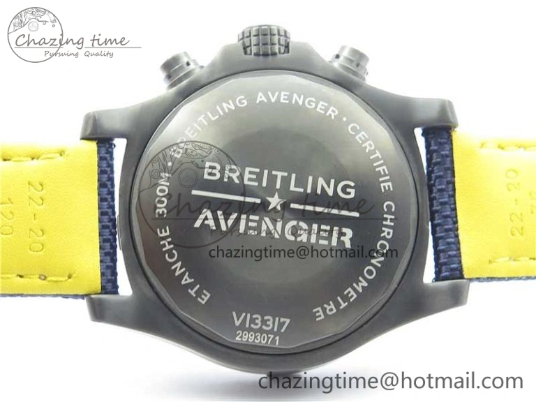 SoftTouch Avenger Bandit V13317 Titanium DLC B50 Best Edition Blue Dial on Blue Nylon Strap A 5572