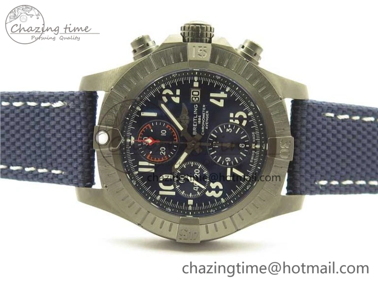 SoftTouch Avenger Bandit V13317 Titanium DLC B50 Best Edition Blue Dial on Blue Nylon Strap A 5572
