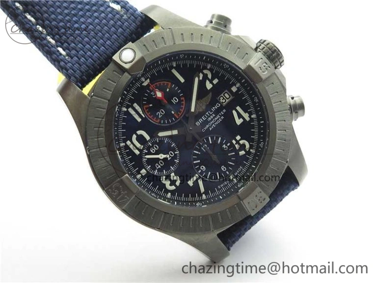 SoftTouch Avenger Bandit V13317 Titanium DLC B50 Best Edition Blue Dial on Blue Nylon Strap A 5572