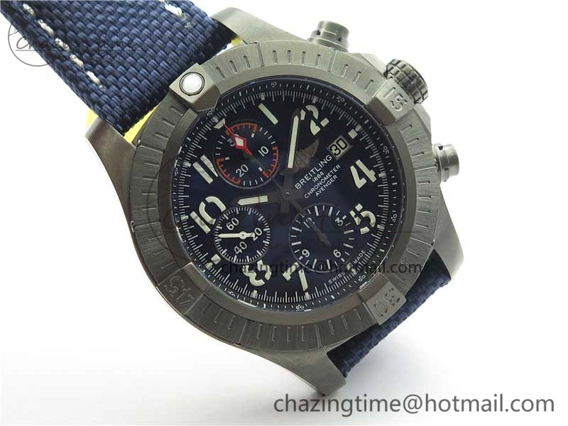 SoftTouch Avenger Bandit V13317 Titanium DLC B50 Best Edition Blue Dial on Blue Nylon Strap A 5572