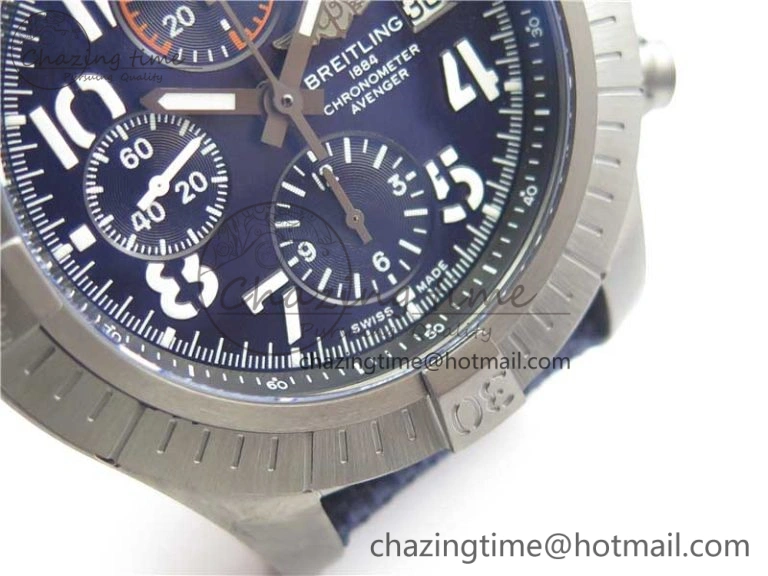 SoftTouch Avenger Bandit V13317 Titanium DLC B50 Best Edition Blue Dial on Blue Nylon Strap A 5572