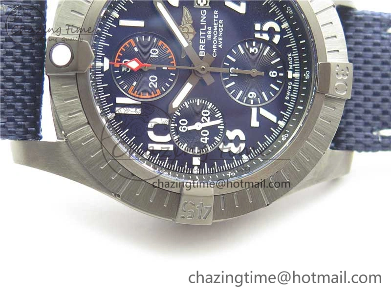 SoftTouch Avenger Bandit V13317 Titanium DLC B50 Best Edition Blue Dial on Blue Nylon Strap A 5572