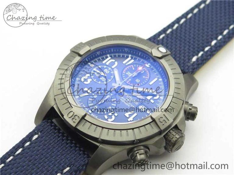 SoftTouch Avenger Bandit V13317 Titanium DLC B50 Best Edition Blue Dial on Blue Nylon Strap A 5572