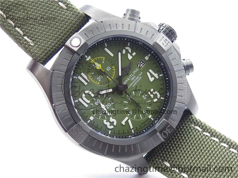 Compact Avenger Bandit V13317 Titanium DLC B50 Best Edition Green Dial on Green Nylon Strap A 5570