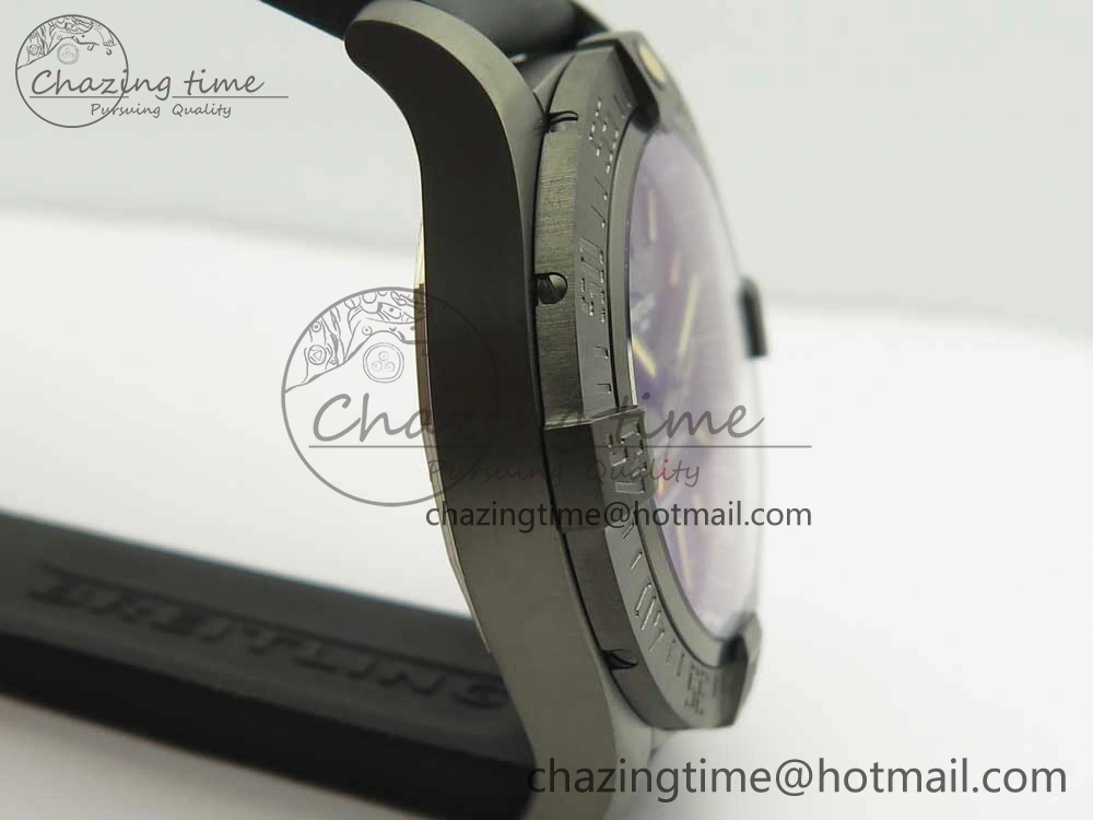Avenger BlackBird 44mm DLC GF 1:1 Best Edition Titanium Case Black Dial on Black Rubber Strap A2824 V4 (Free Box) Popular 5607