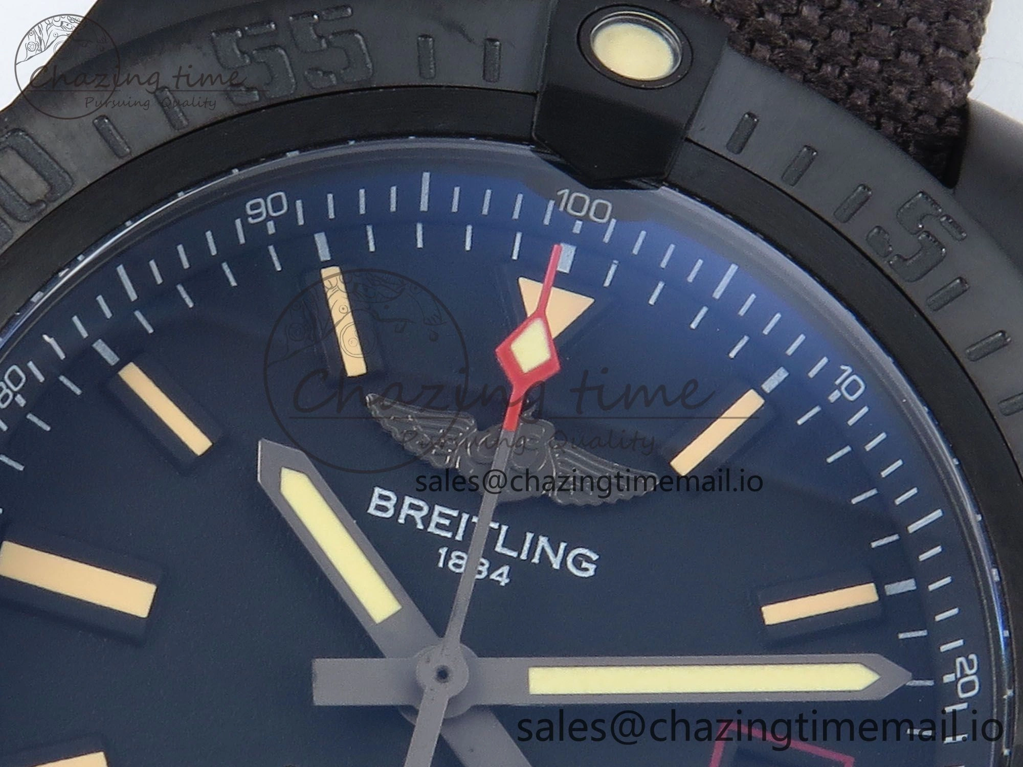 AllSeason Avenger BlackBird 44mm TF 1:1 Best Edition Black Dial on Black Nylon Strap A 5433