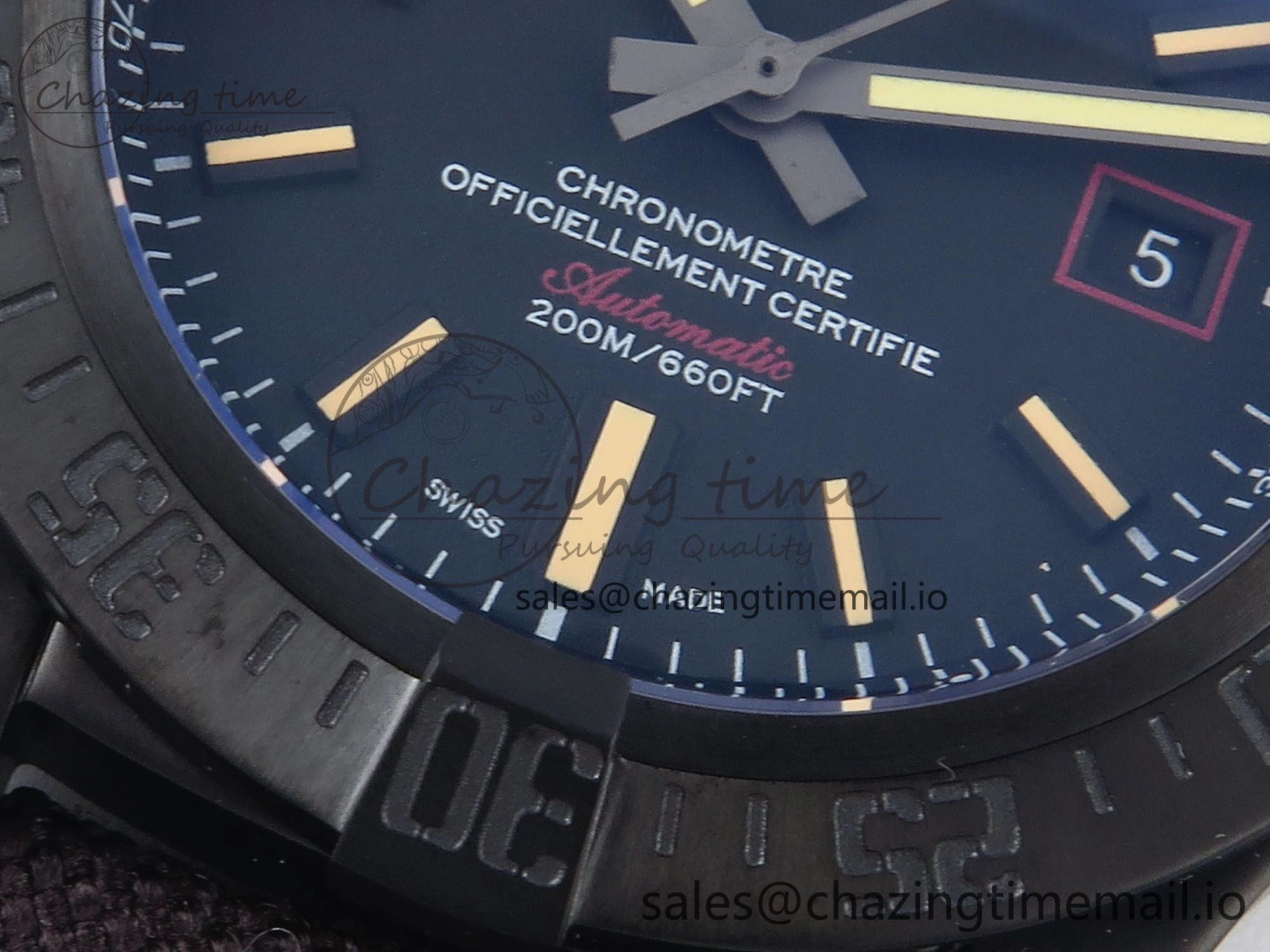 AllSeason Avenger BlackBird 44mm TF 1:1 Best Edition Black Dial on Black Nylon Strap A 5433