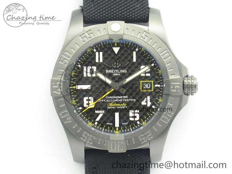 GoAnywhere Avenger Blackbird V17310 DLC GF 1:1 Best Edition Black Textured Dial On Nylon Strap A 5640