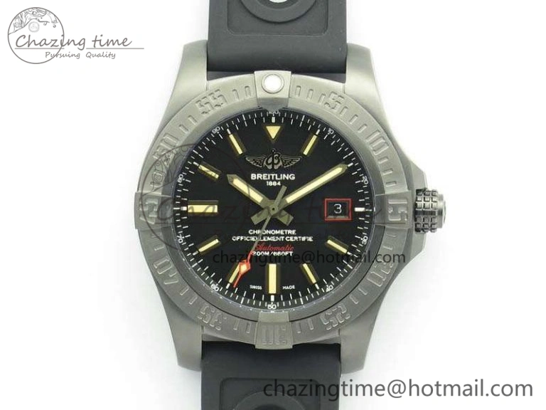 Avenger Blackbird V17311 DLC GF 1:1 Best Edition Black Dial On Rubber Strap A2824 V Durable 5710