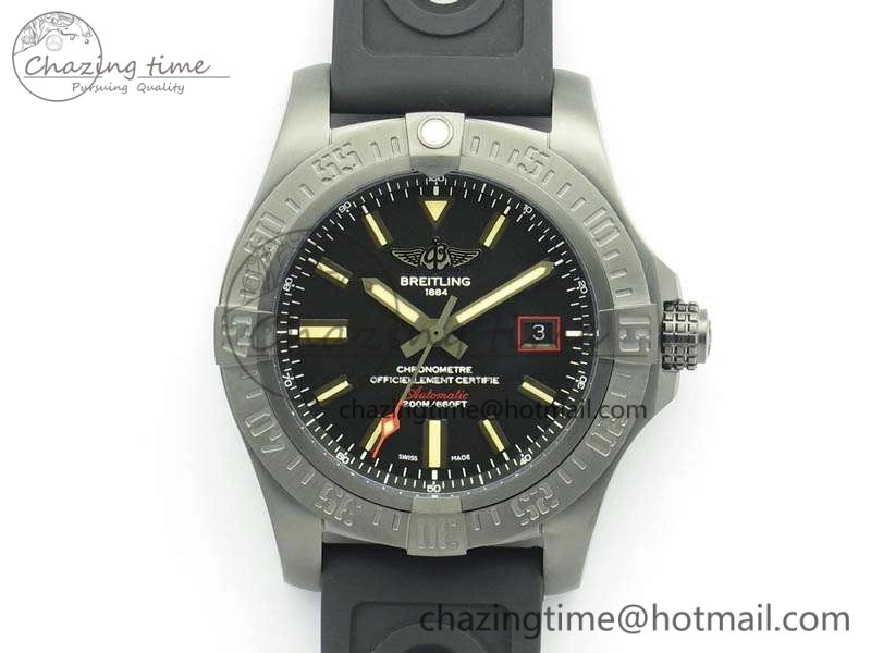 Avenger Blackbird V17311 DLC GF 1:1 Best Edition Black Dial On Rubber Strap A2824 V Durable 5710