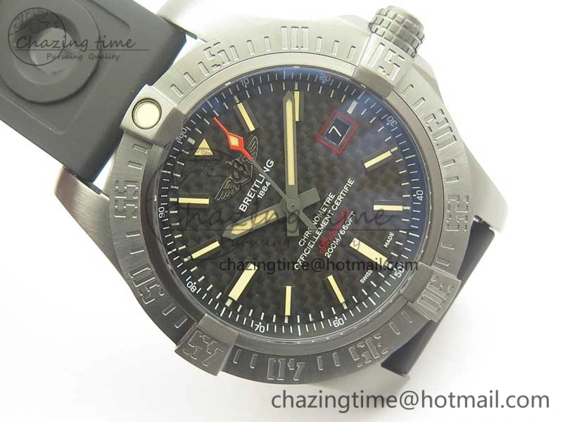Effortless Avenger Blackbird V17311 Ti DLC 1:1 Best Edition Black CF Dial on Rubber Strap A 5606