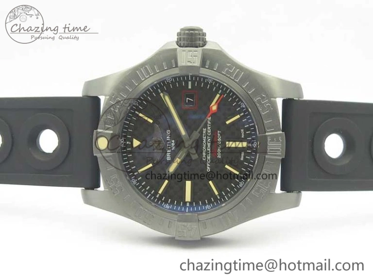 Effortless Avenger Blackbird V17311 Ti DLC 1:1 Best Edition Black CF Dial on Rubber Strap A 5606