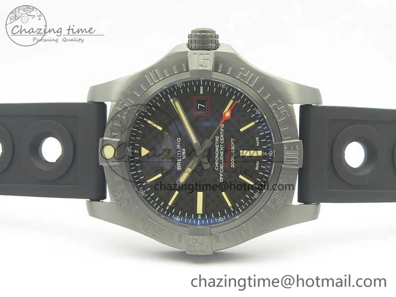 Effortless Avenger Blackbird V17311 Ti DLC 1:1 Best Edition Black CF Dial on Rubber Strap A 5606