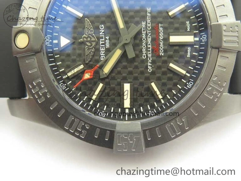 Effortless Avenger Blackbird V17311 Ti DLC 1:1 Best Edition Black CF Dial on Rubber Strap A 5606