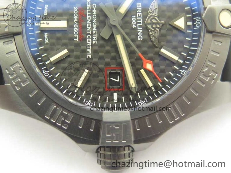 Effortless Avenger Blackbird V17311 Ti DLC 1:1 Best Edition Black CF Dial on Rubber Strap A 5606