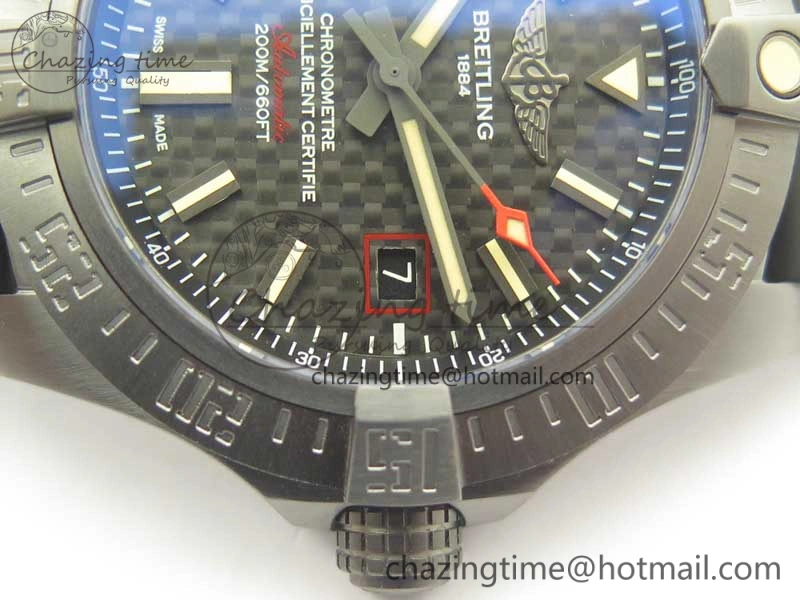 Effortless Avenger Blackbird V17311 Ti DLC 1:1 Best Edition Black CF Dial on Rubber Strap A 5606