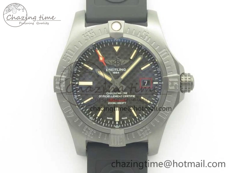 Effortless Avenger Blackbird V17311 Ti DLC 1:1 Best Edition Black CF Dial on Rubber Strap A 5606