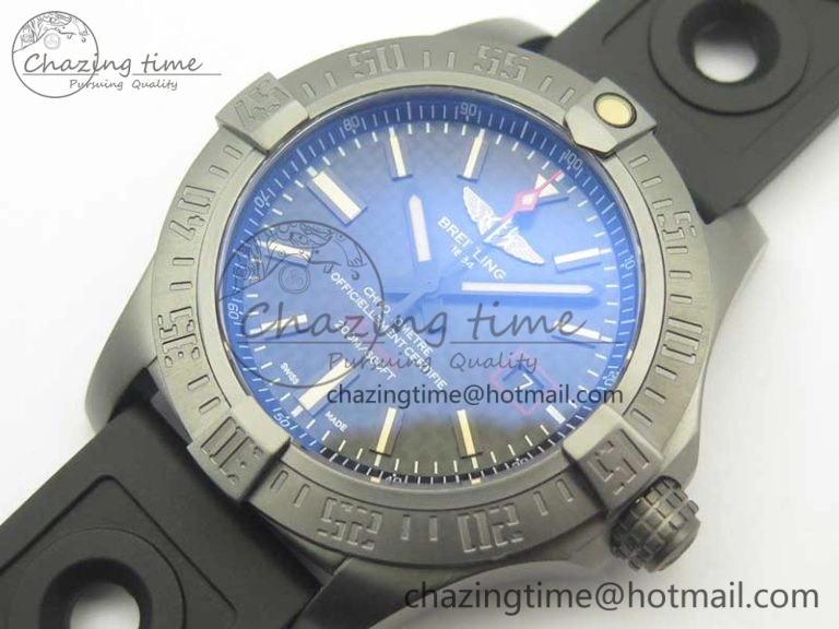 Effortless Avenger Blackbird V17311 Ti DLC 1:1 Best Edition Black CF Dial on Rubber Strap A 5606